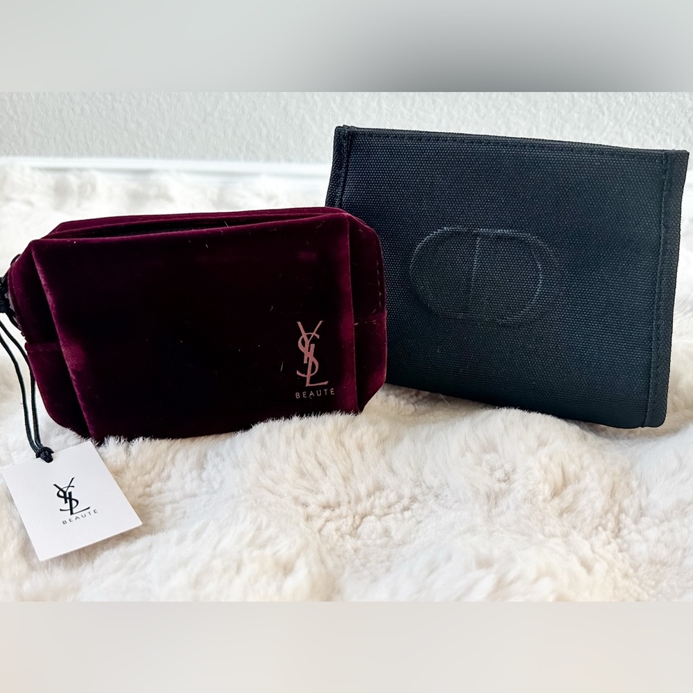 YSL Beauté Velvet Pouch + Dior Black Cosmetic Bag Bundle | Luxury GWP